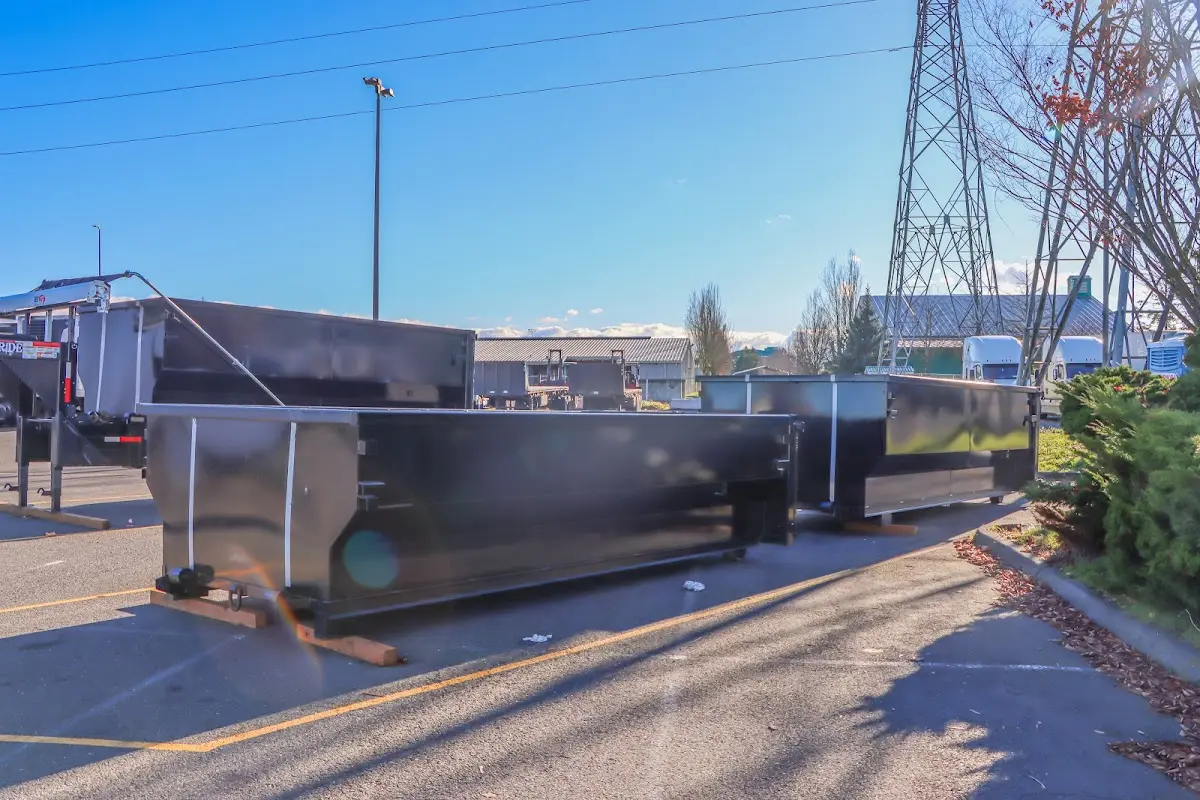 Roll-off dumpster ready for waste disposal at job site for Construction Dumpster Rental in Chanceford